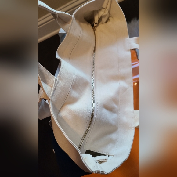 Nwt! Sezane zipped tote bag blue velvet - Picture 8 of 10